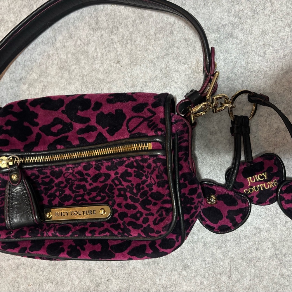 Juicy Couture Fuchsia Leopard Crossbody Bag